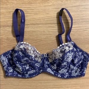 Nordstrom’s Felina indigo/violet floral lace bra